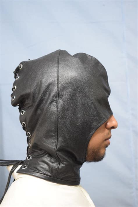 Slave Mask Original Genuine Leather Open Mouth Hood Cosplay Etsy