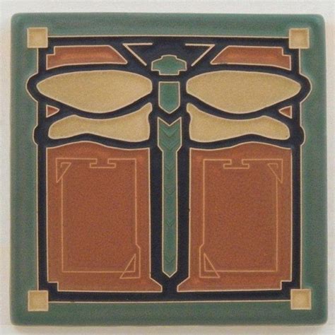 Dragonfly Tile Ginger 6 X 6 By Art And Craftsman Etsy Arts Crafts