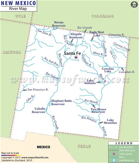 New Mexico River Map A Handy Tool To Know About Rivers Of New Mexico