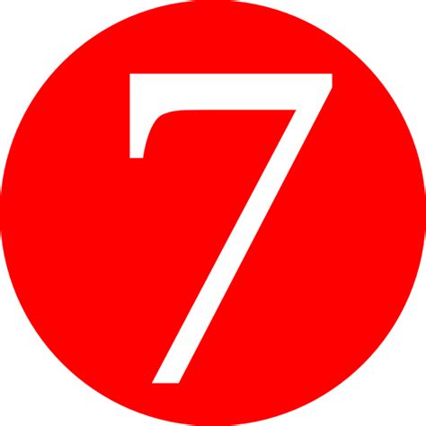 Red Roundedwith Number 7 Clip Art At Vector