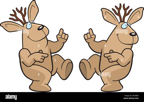 A Happy Cartoon Jackalope Dancing And Smiling Stock Vector Image And Art