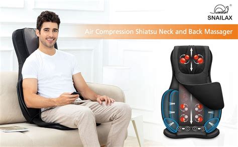 Snailax Full Body Massage Chair Pad Shiatsu Neck Back Massager With