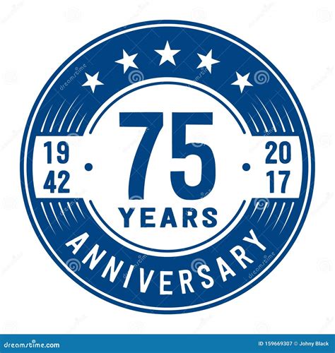 75 Years Celebrating Anniversary Design Template 75th Anniversary Logo