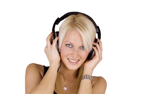 Blond Girl With Headphones Stock Image Image Of Attractive 13721477