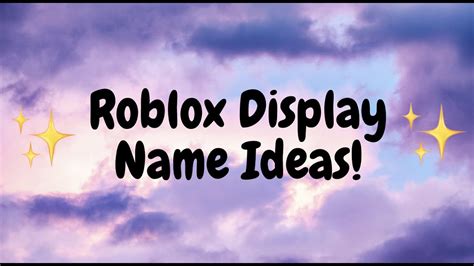 Roblox Display Name Ideas