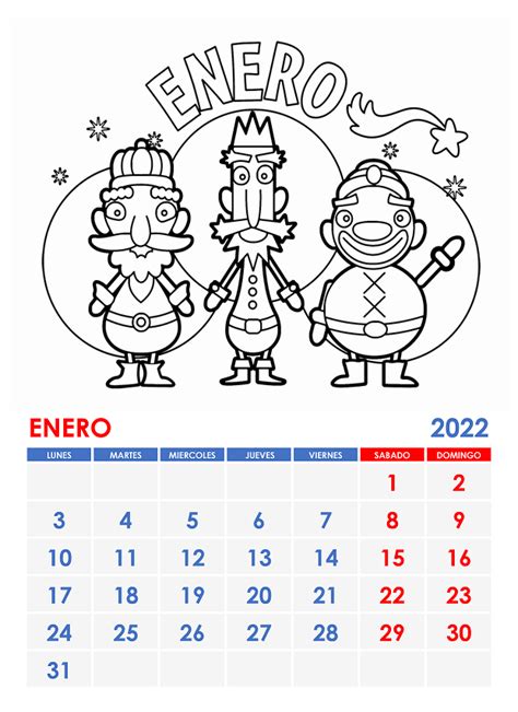 Calendarios Para Imprimir Y Colorear Enero 2022 Bebeazul Top