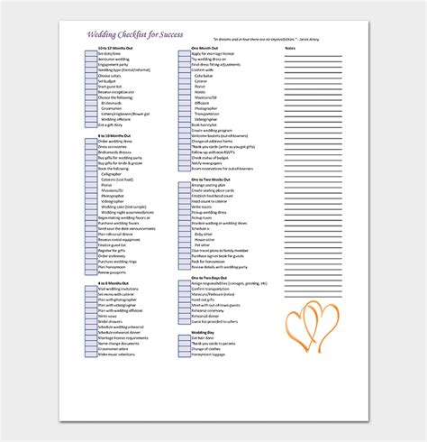 29 Wedding Checklist Templates Free For Word Excel Pdf