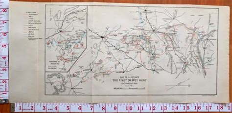 BOER WAR ERA Map Battle Plan First Dewet Hunt Jul Aug 1900 Troop