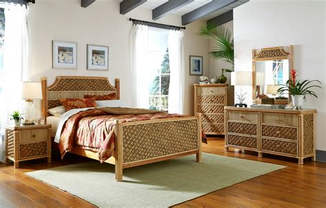 Grand resort summerfield 4 pc. Island Tropical Wicker Bedroom Set | Kozy Kingdom