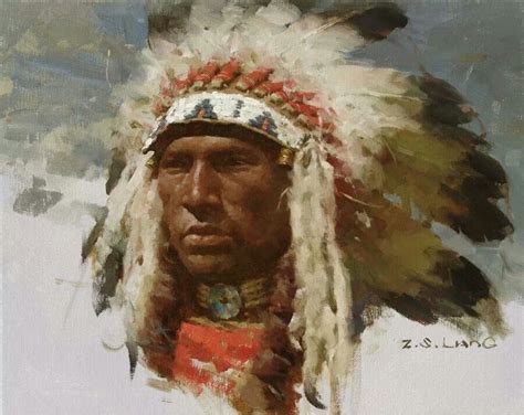 Oglala Warrior By Zs Liang Native American Art Native American