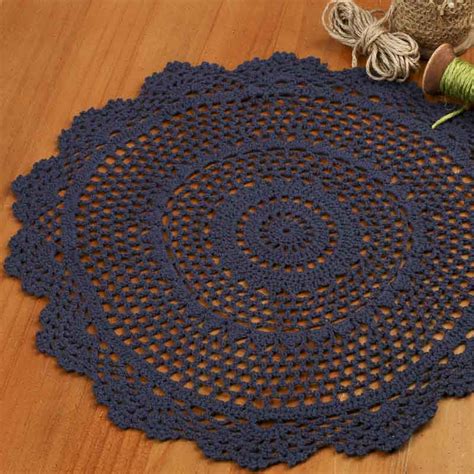 Navy Round Crocheted Doily - Crochet and Lace Doilies ...