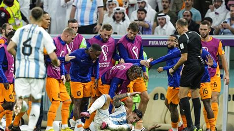 Netherlands Vs Argentina Tussle Breaks Out In Feisty Fifa World Cup Quarterfinal Match India