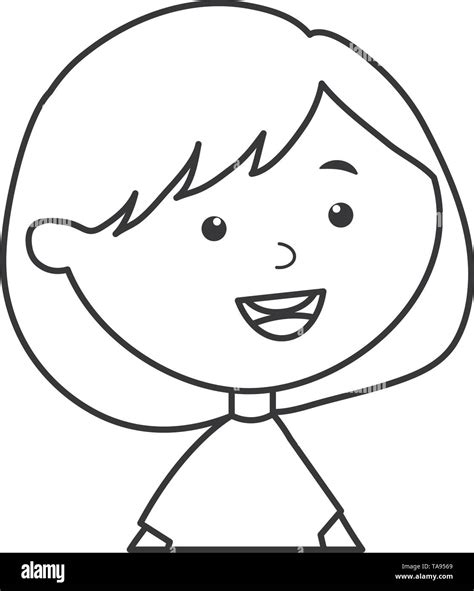 Cute Little Girl Character Vector Illustration Design Stock Vector