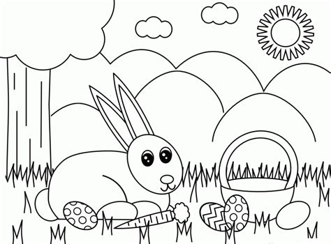 Features 10 different colored easter bunnies as well as other. Kids Page: - Easter Basket - For Kids Coloring Pages