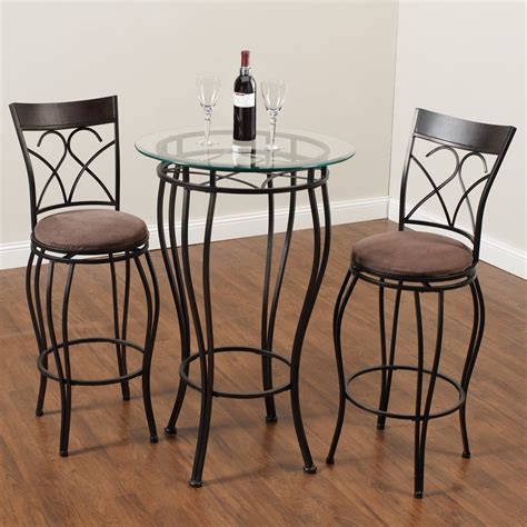Home Source Fancy Metal Pub Table With 2 Chairs