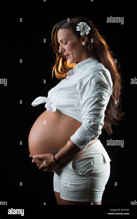 Pregnant Black Woman Holding Belly Hi Res Stock Photography And Images