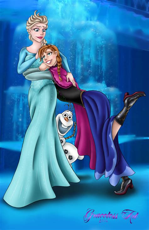 Frozen Elsa And Anna Print By Klitch13 On Deviantart