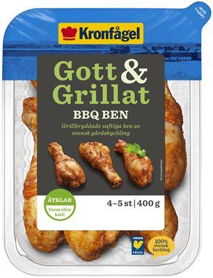 There are 120 calories in 100 g of kronfågel kycklingben. Medaljregn för Kronfågel i Chark SM - Kronfågel