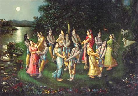 Rasleela Hare Kṛṣṇa Litho Print Krishna Love Lord Krishna Radha