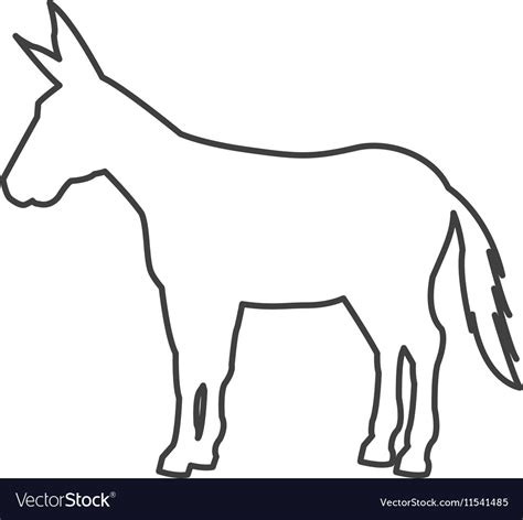 Donkey Silhouette Isolated Icon Royalty Free Vector Image
