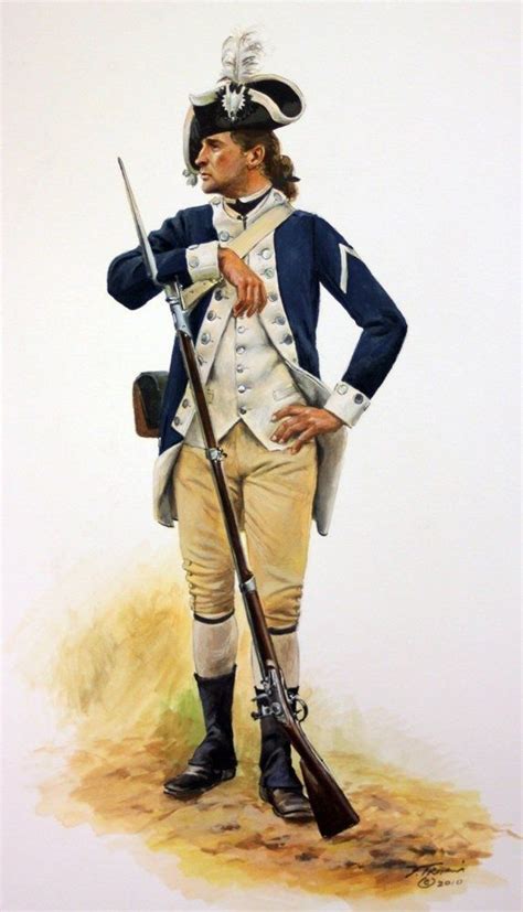 Private In The 9th Massachusetts Regiment C1780 American Military