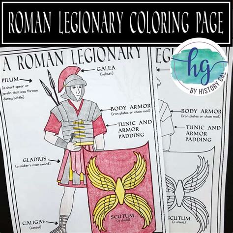 Ancient Rome Roman Legionary Coloring Page By History Gal Coloring Library