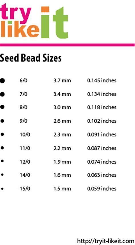 Image Result For Printable Bead Size Chart Bead Size Chart Seed Bead