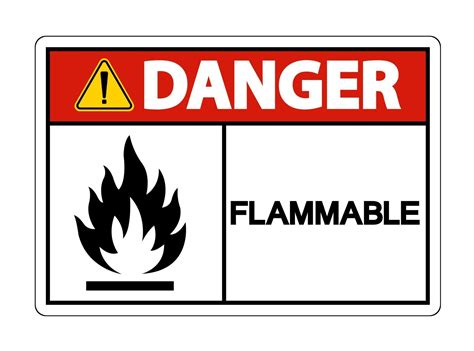 Danger Flammable Symbol Sign On White Background Vector Art At