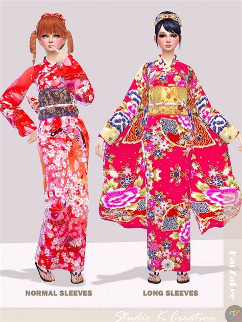 Japanese Kimono At Studio K Creation Sims 4 Updates