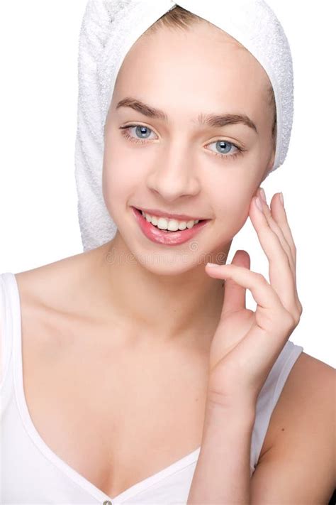 Beautiful Girl With Towel On Her Head Stock Image Image Of Cotton Care 90892435