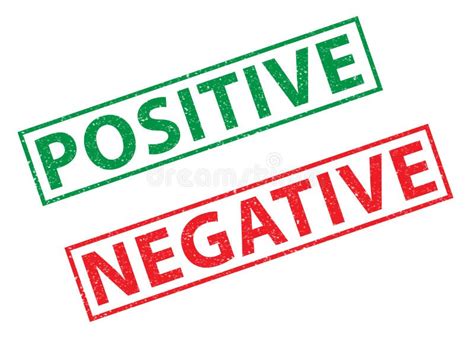 Positive And Negative Red Grunge Stamp Stock Vector Illustration Stock