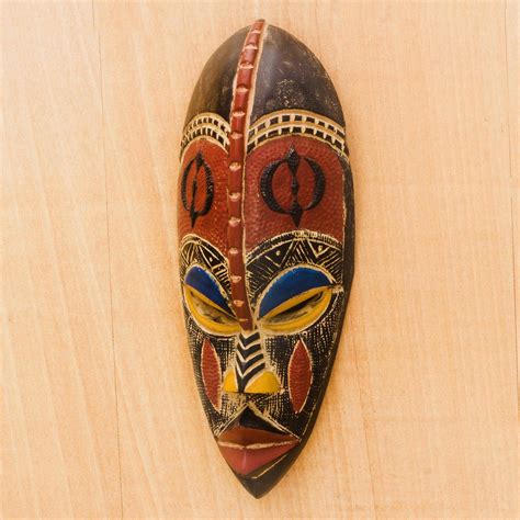 Gye Nyame African Sese Wood Mask From Ghana Sankin Kal Novica