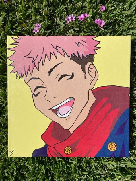 Itadori Yuji Commission 🌷 Anime Canvas Art Anime Canvas Painting