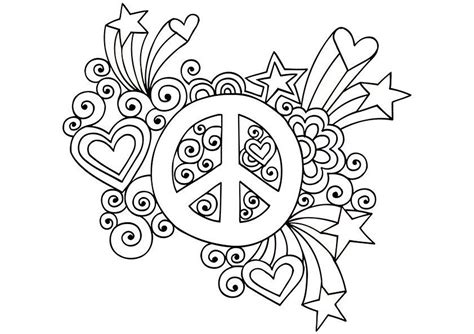 Psychedelic Peace Coloring Page Groovy Sign Coloring Coloring Home