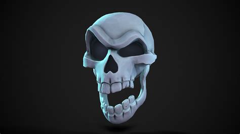 3d Model Stylized Skull Vr Ar Low Poly Cgtrader