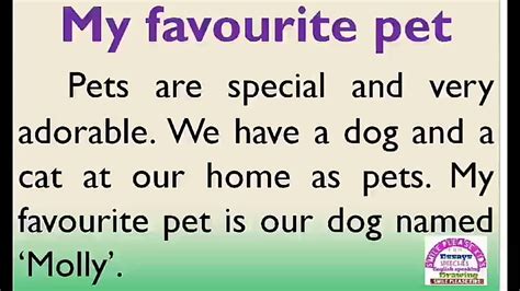 My Favourite Pet Or My Pet Dog Essay In English Youtube
