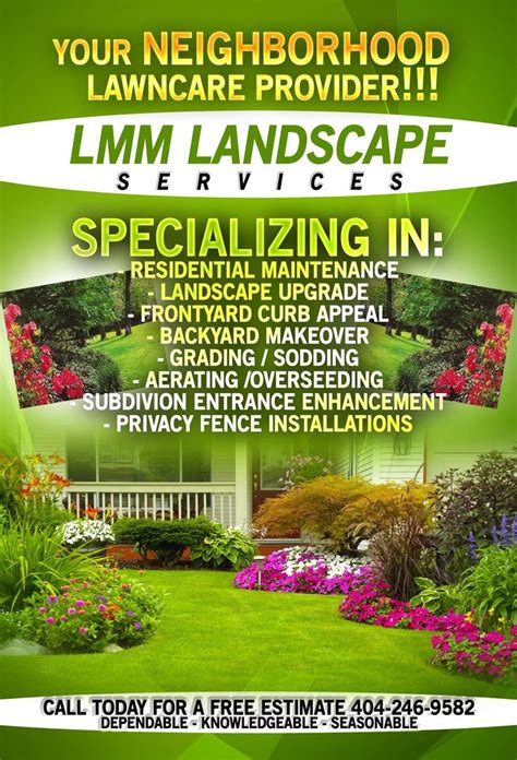 Landscaping Flyer Template Free Design 11 Fresh Ideas Lawn Care