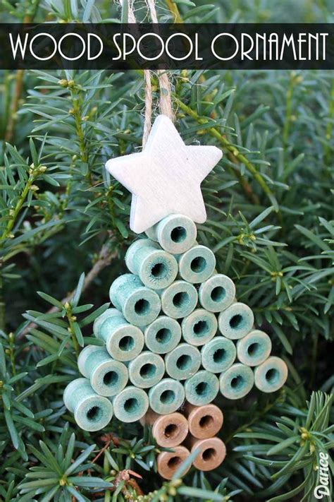 Diy Tree Ornament From Wood Spools Darice Crafts Diy Tree Ornaments