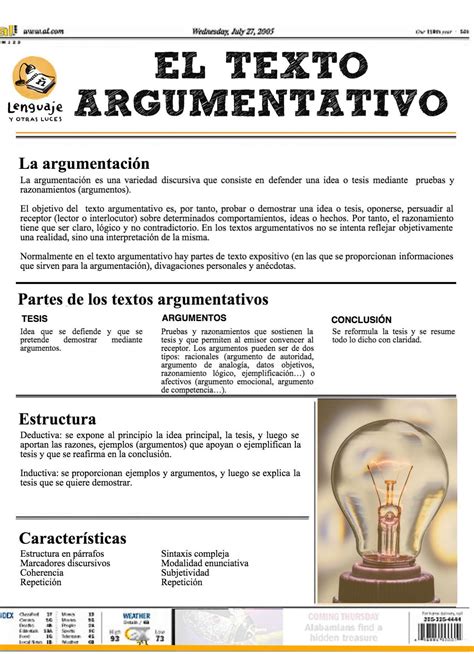 El Texto Argumentativo Lenguaje Y Otras Luces