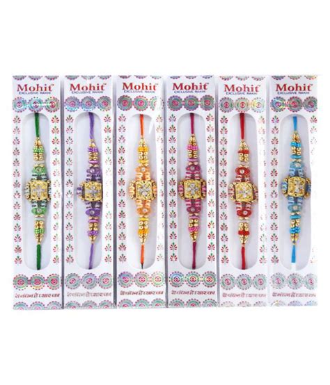 Rakhi Set Multicolour Pack Of Buy Rakhi Set Multicolour Pack Of At