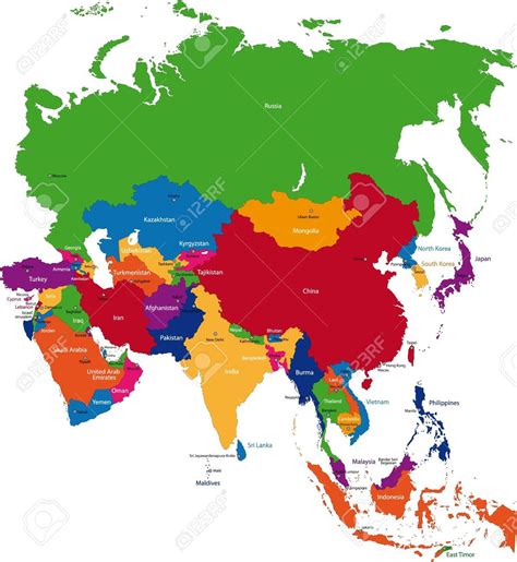 Landkarte Asien Lander Top Sehenswürdigkeiten
