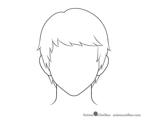 How To Draw Anime Male Hair Step By Step Animeoutline In 2020 Boy
