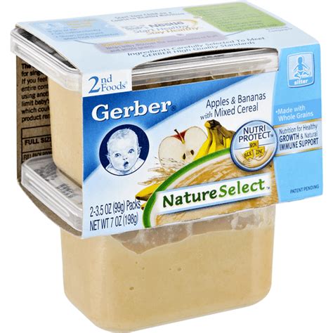 Gerber 2nd Foods Apple Banana With Mixed Cereal Baby Food 4 Oz Tubs