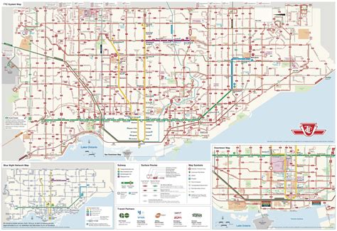 Toronto Ttc System Map System Map Toronto Map Map