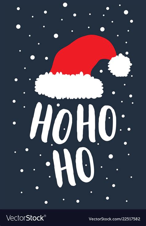 Santa Claus Red Hat With Text Ho Royalty Free Vector Image