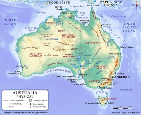PDF Of Australia Physical Map Australia Physical Map PDF