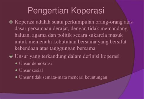 PPT KARAKTERISTIK KOPERASI INDONESIA PowerPoint Presentation Free