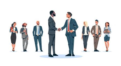 Premium Vector Businessmen Handshake Agreement Concept Mix Race