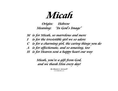 Meaning Of Micah Lindseyboo