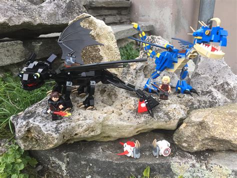 my custom toothless and stormfly from how to train your dragon r lego